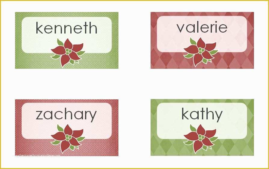 Free Printable Christmas Table Place Cards Template Of Christmas Dinner Place Cards