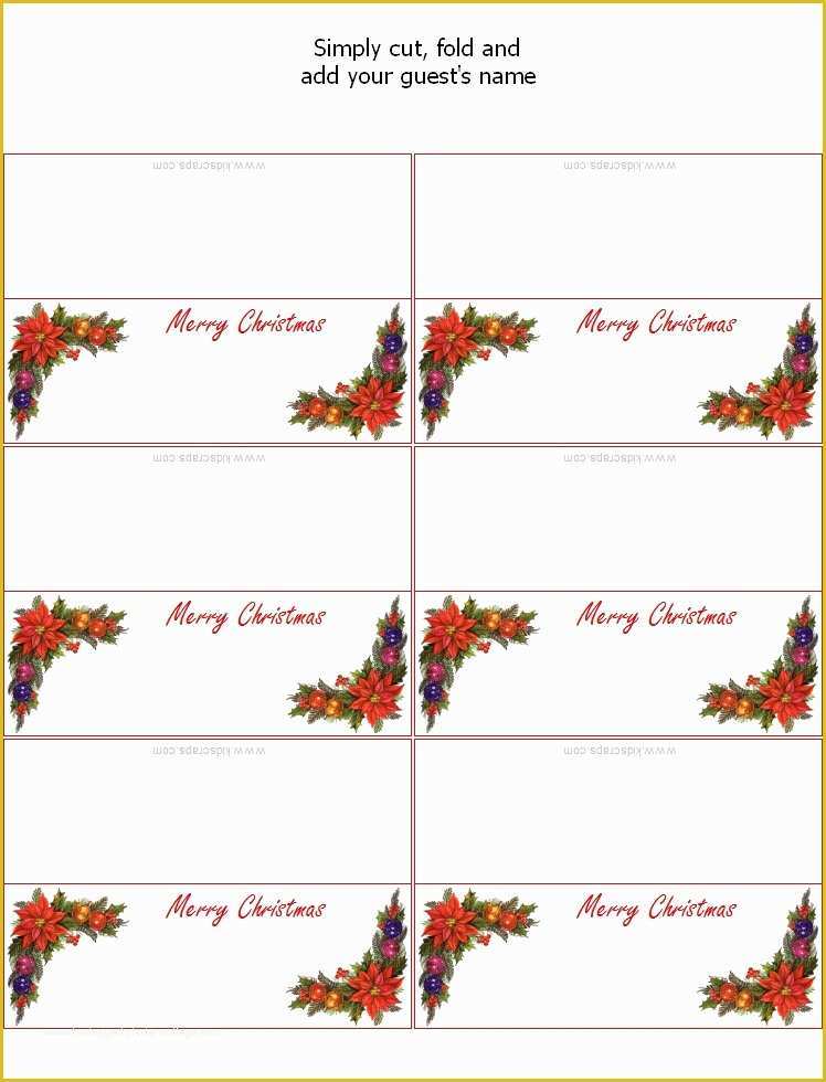 Free Printable Christmas Table Place Cards Template Of Christmas Place Card Templates Invitation Template