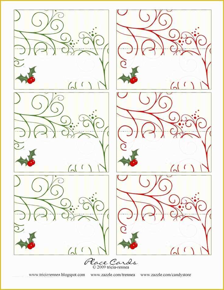 Free Printable Christmas Table Place Cards Template Of Christmas Place Cards Place Cards and Illustrators On