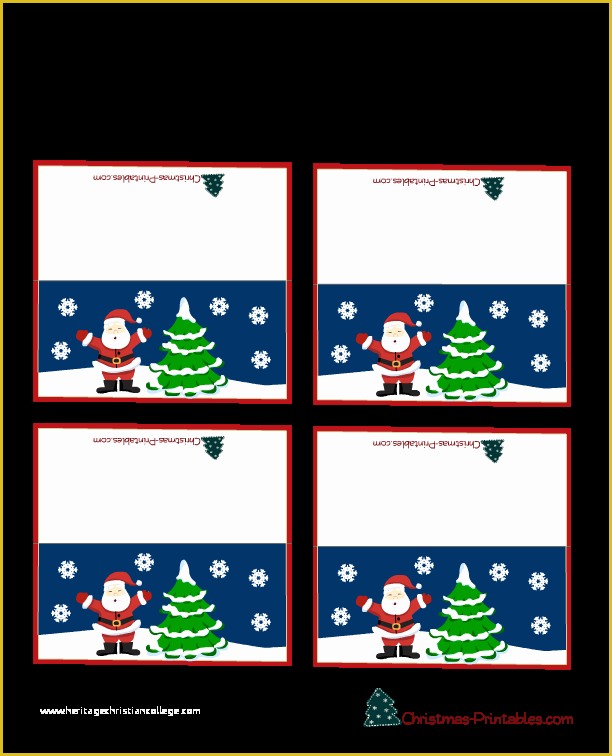 Free Printable Christmas Table Place Cards Template Of Free Printable Christmas Place Cards