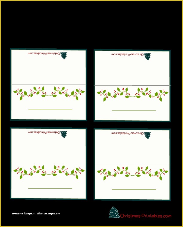 Free Printable Christmas Table Place Cards Template Of Free Printable Christmas Place Cards