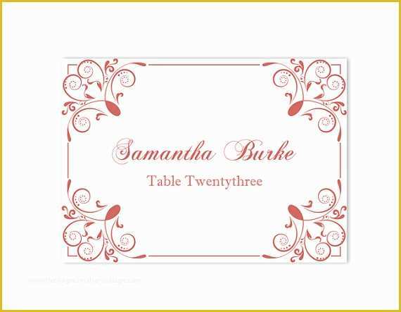 Free Printable Christmas Table Place Cards Template Of Place Cards Wedding Place Card Template Diy Editable