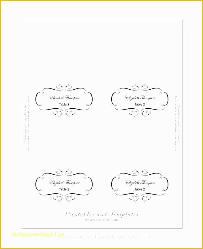 Free Printable Christmas Table Place Cards Template Of Table Name Cards Template Card Publisher Wedding Place