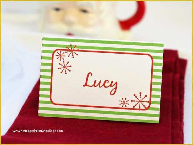 Free Printable Christmas Table Place Cards Template Of Templates for Customizable Holiday Place Setting Cards