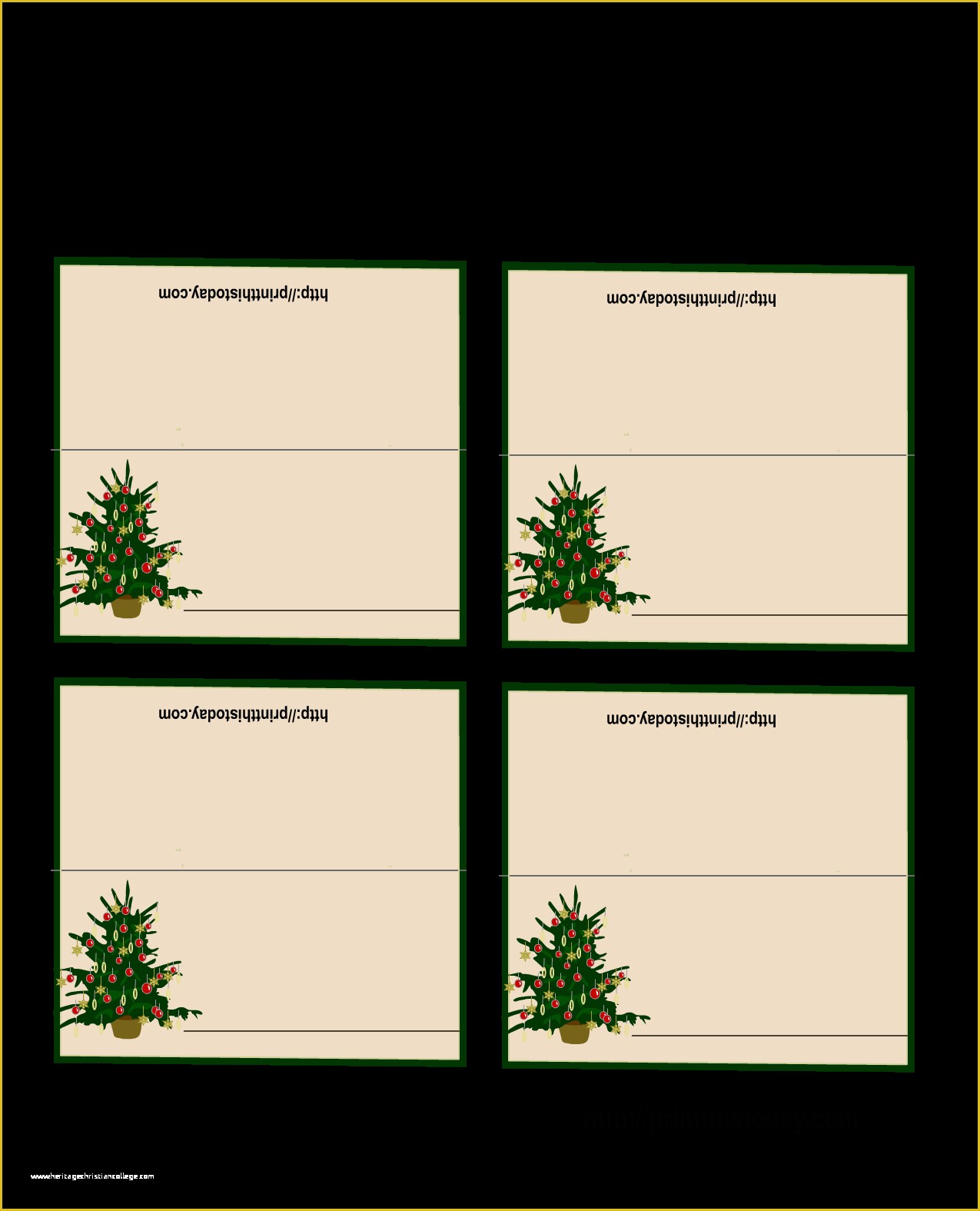 Free Printable Christmas Table Place Cards Template Of Treat Cards or Place Cards Gift Idea Simply Print Fold