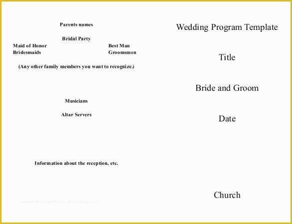 Free Printable Church Program Template Of 67 Wedding Program Template Free Word Pdf Psd