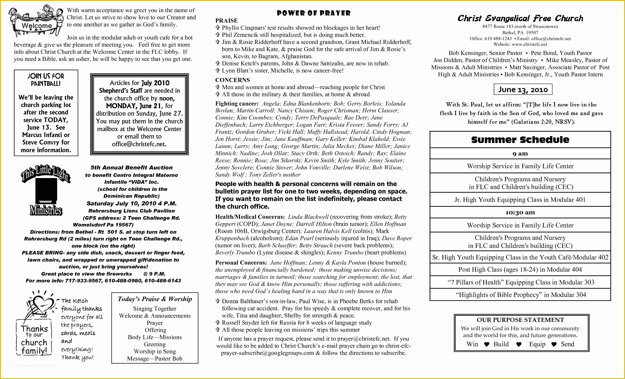 Free Printable Church Program Template Of 8 Best Of Church Bulletin Templates Free Printable
