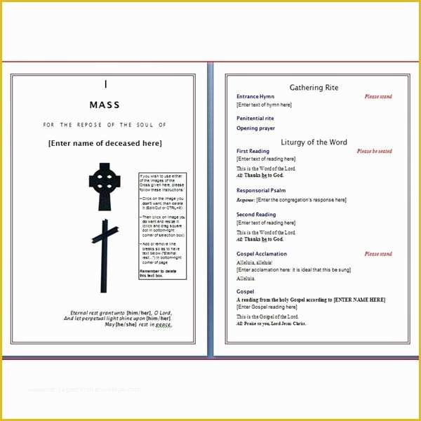 Free Printable Church Program Template Of Church Funeral Program Templates Free Templates Resume