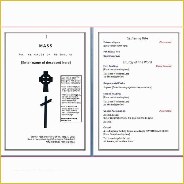 Free Printable Church Program Template Of Church Funeral Program Templates Free Templates Resume