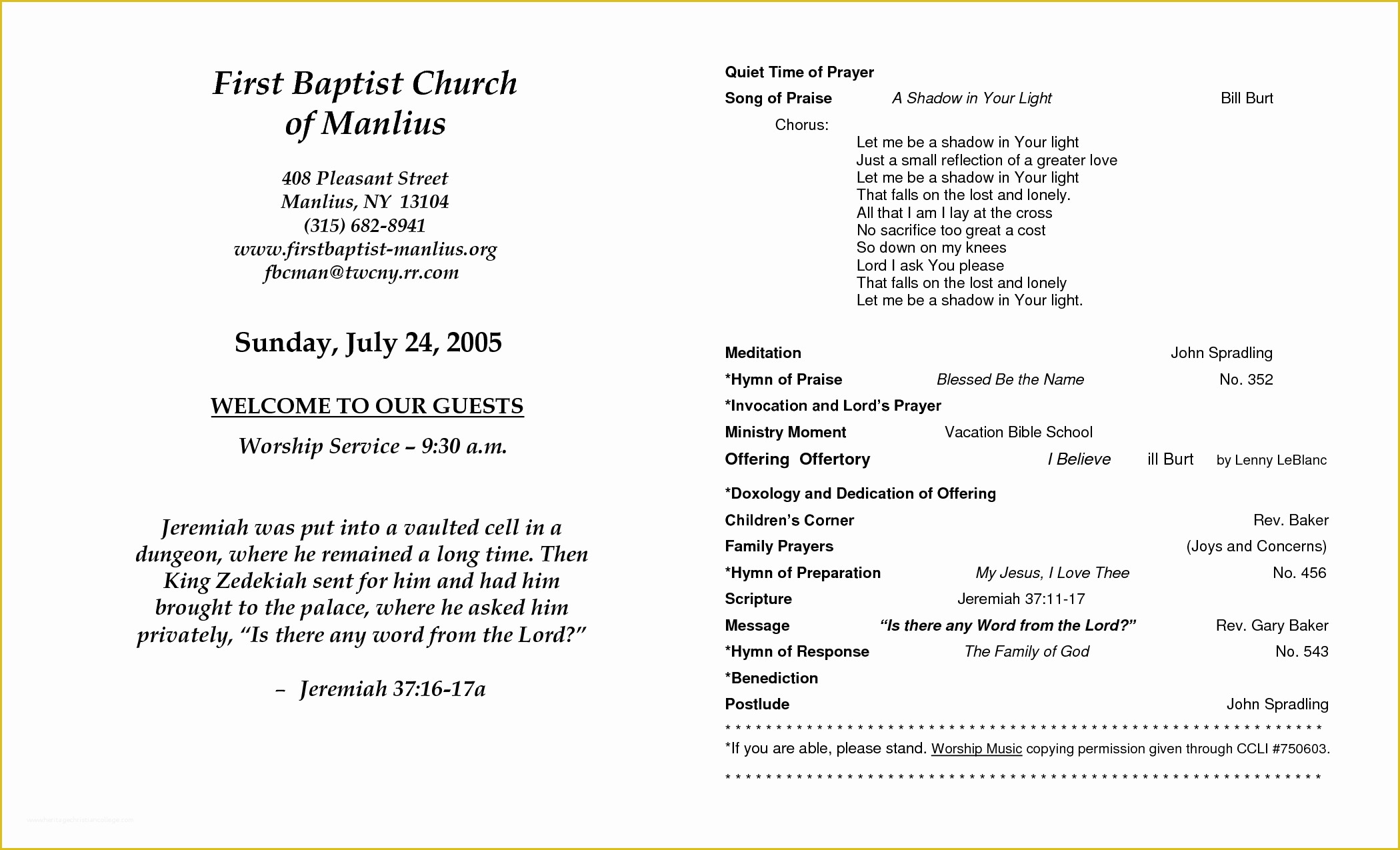 Free Printable Program Template For Church Printable Templates