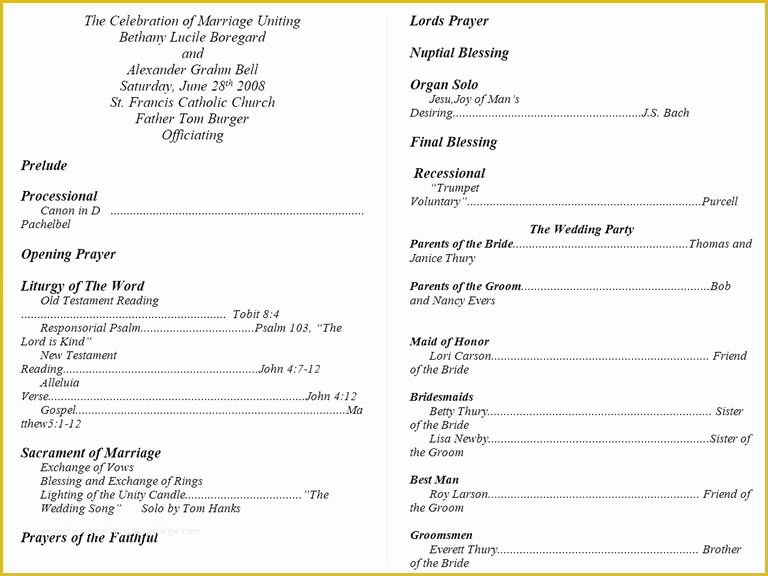 Church Program Templates Word