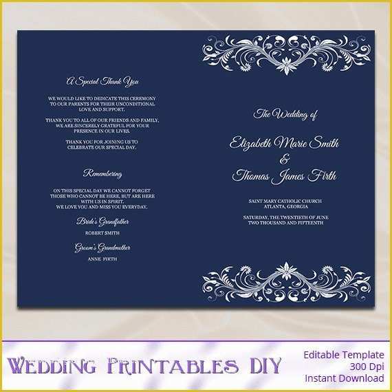 Free Printable Church Program Template Of Items Similar to Wedding Program Template Diy Printable