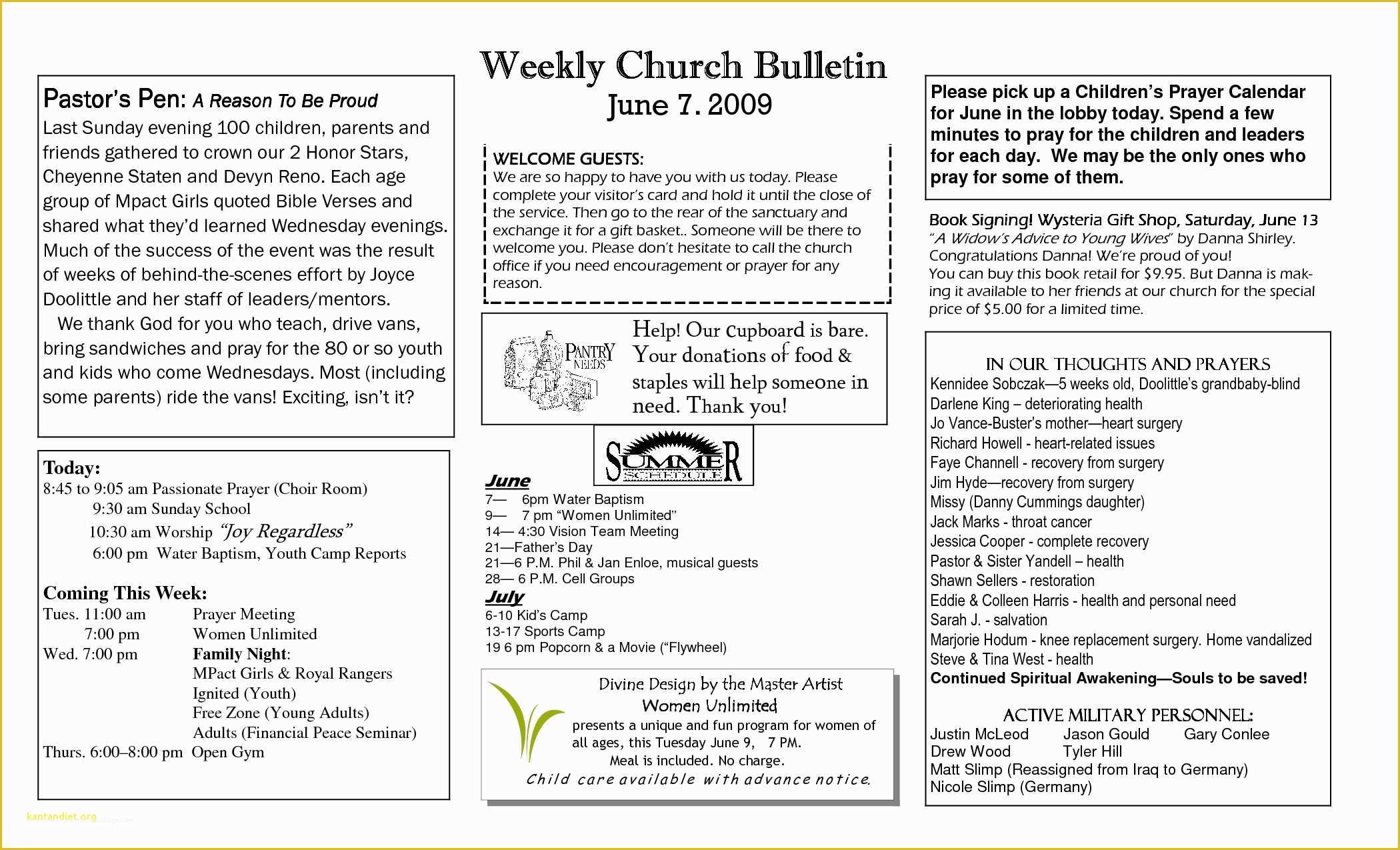 Free Printable Church Program Template Of New Free Printable Church Program Templates