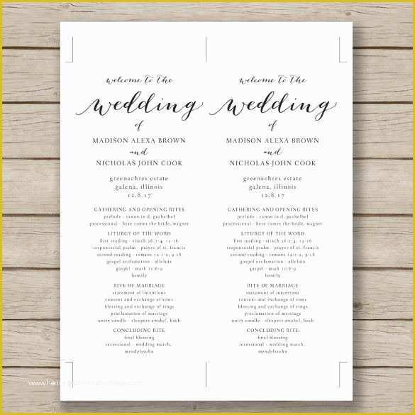 Free Printable Church Program Template Of Wedding Program Template – 41 Free Word Pdf Psd