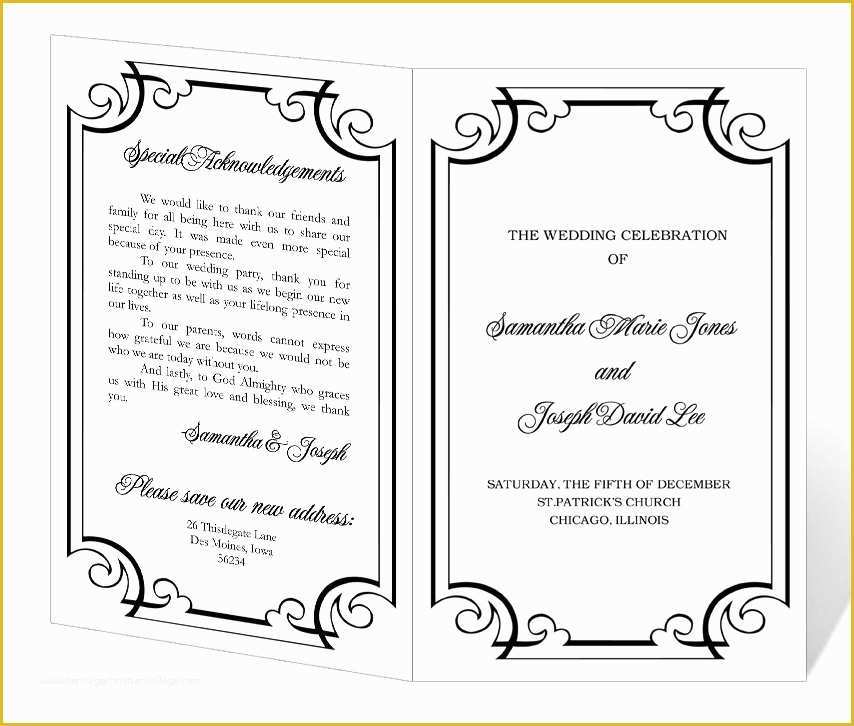 Free Printable Church Program Template Of Wedding Program Template Word