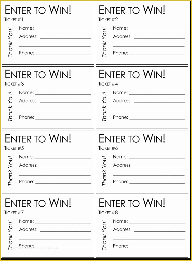 Free Printable Contest Entry form Template Of 20 Free Raffle Ticket Templates with Automate Ticket