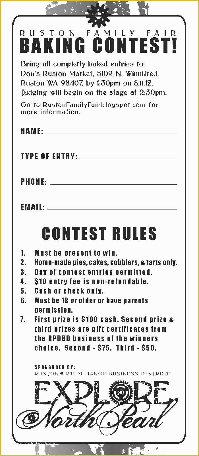 Free Printable Contest Entry form Template Of 9 Best Of Contest Entry form Template Print 5k