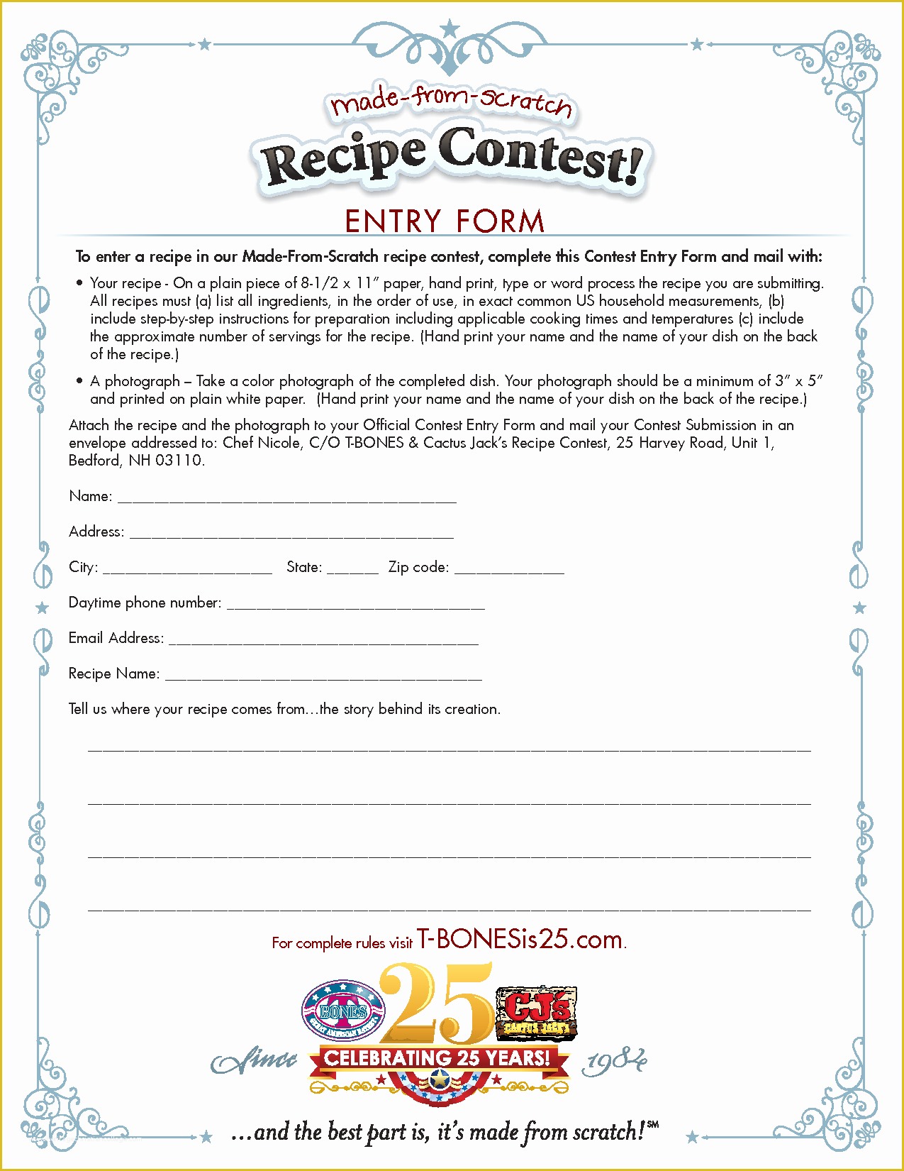 Free Printable Contest Entry form Template Of Best S Of Word Template for Contest Free Contest