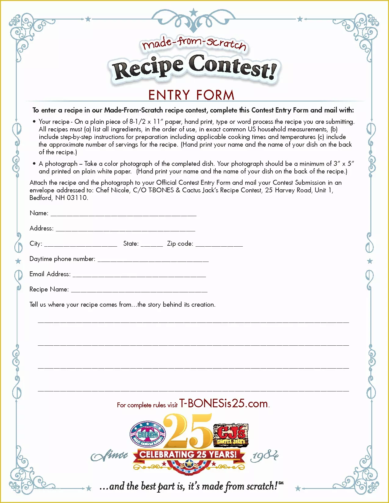 Free Printable Contest Entry form Template Of Best S Of Word Template for Contest Free Contest