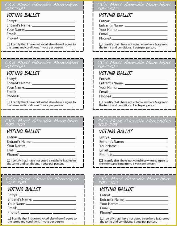 Free Printable Contest Entry form Template Of Ck S Most Adorable Munchkins Contest 2012 2013