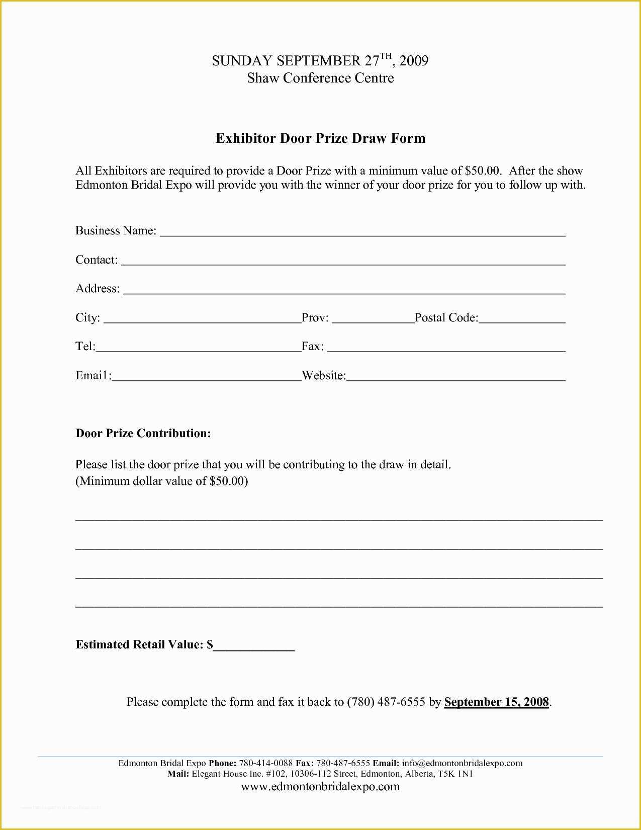 Free Printable Contest Entry Form Template Printable Templates