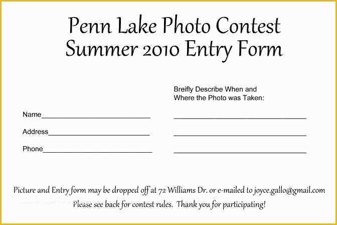 Free Printable Contest Entry form Template Of Raffle Entry form Kenindle fortzone