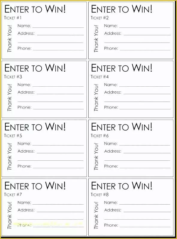 Free Printable Contest Entry form Template Of Raffle Entry form Template Free Printable Contest Entry