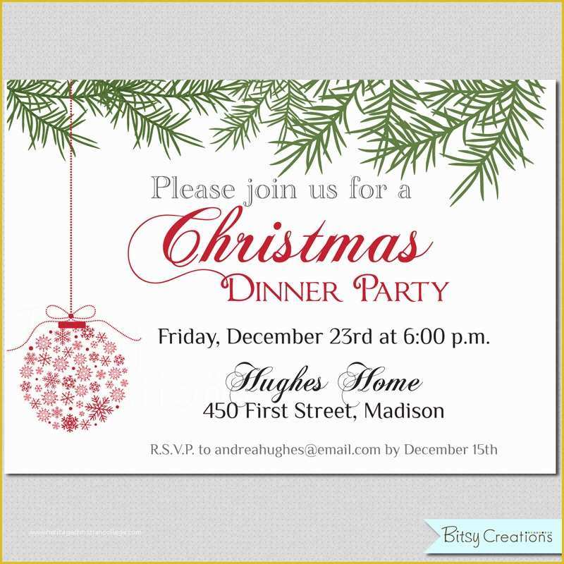 Free Printable Dinner Party Invitations Templates Of 7 Best Of Free Printable Christmas Dinner