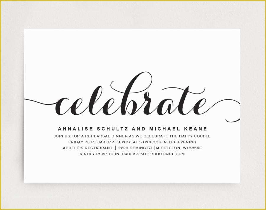 Free Printable Dinner Party Invitations Templates Of Wedding Rehearsal Dinner Invitation Editable Printable