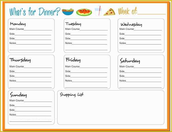 Free Printable Dinner Party Menu Template Of 6 Best Of Printable Monthly Menu Sheets Free