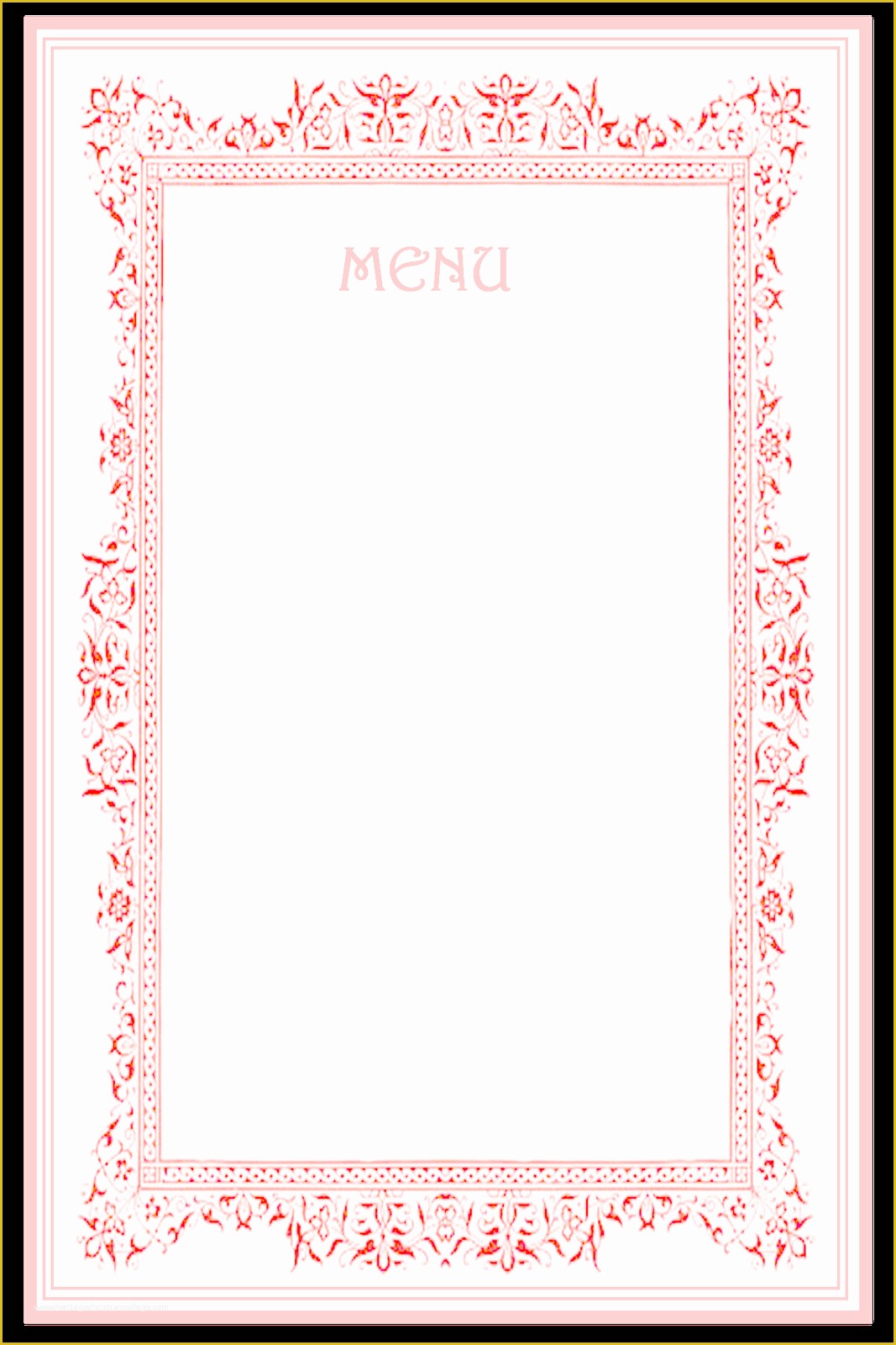 Free Printable Dinner Party Menu Template Of 7 Best Of Party Menu Templates Printable Wedding