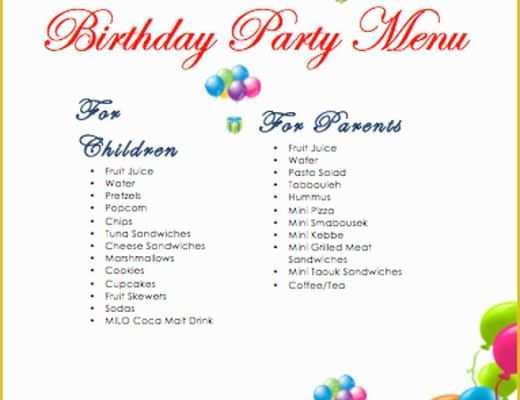 Free Printable Dinner Party Menu Template Of Birthday Menu Templates – 19 Free Psd Eps Indesign