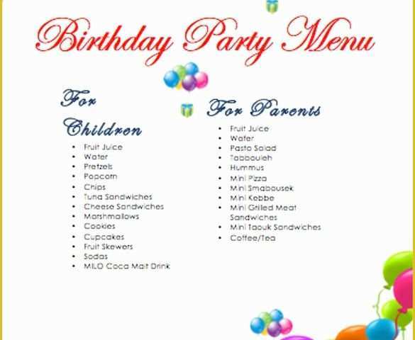 Free Printable Dinner Party Menu Template Of Birthday Menu Templates – 19 Free Psd Eps Indesign