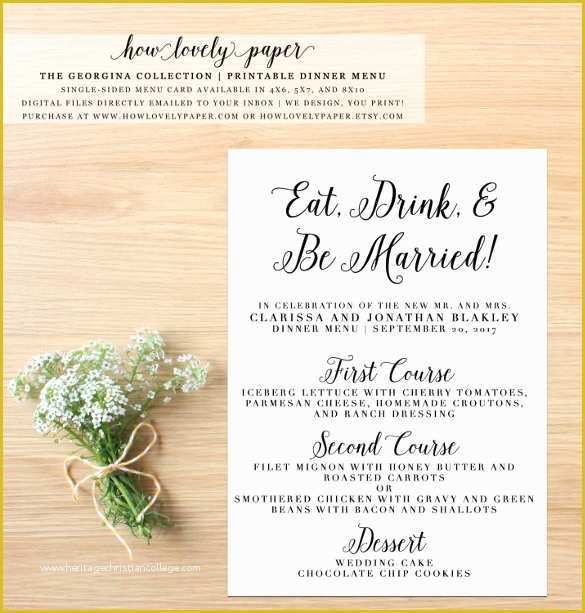 Free Printable Dinner Party Menu Template Of Dinner Menu Templates – 36 Free Word Pdf Psd Eps