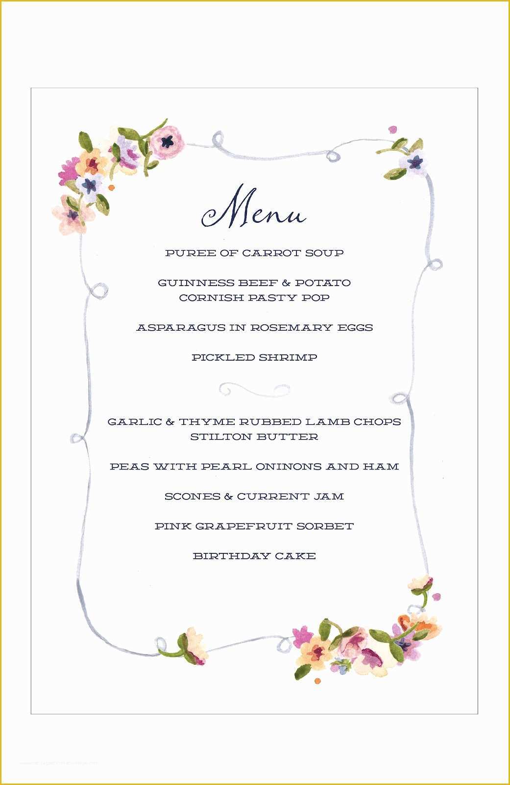 Free Printable Dinner Party Menu Template Of Menu Party Menu Template