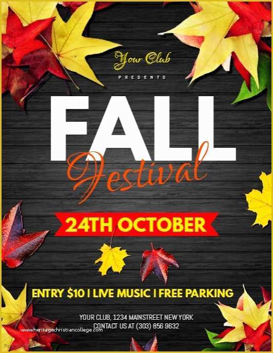 Free Printable Fall Flyer Templates Of Fall Festival Flyer Template