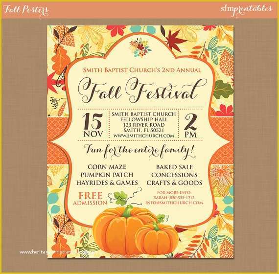 Free Printable Fall Flyer Templates Of Fall Festival Harvest Invitation Poster Pumpkin Patch
