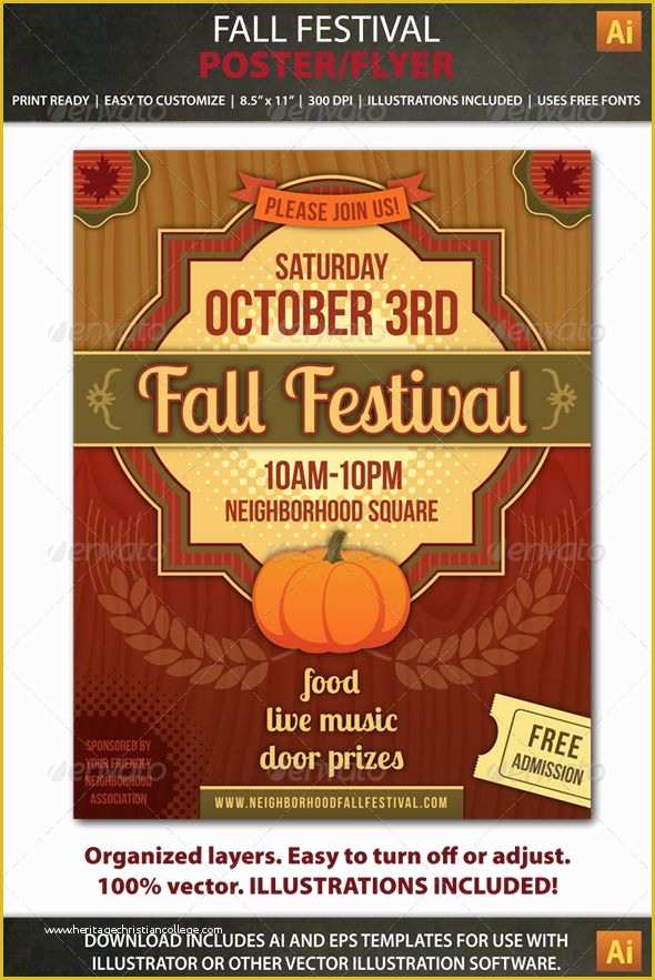 Free Printable Fall Flyer Templates Of Fall Festival Poster or Flyer