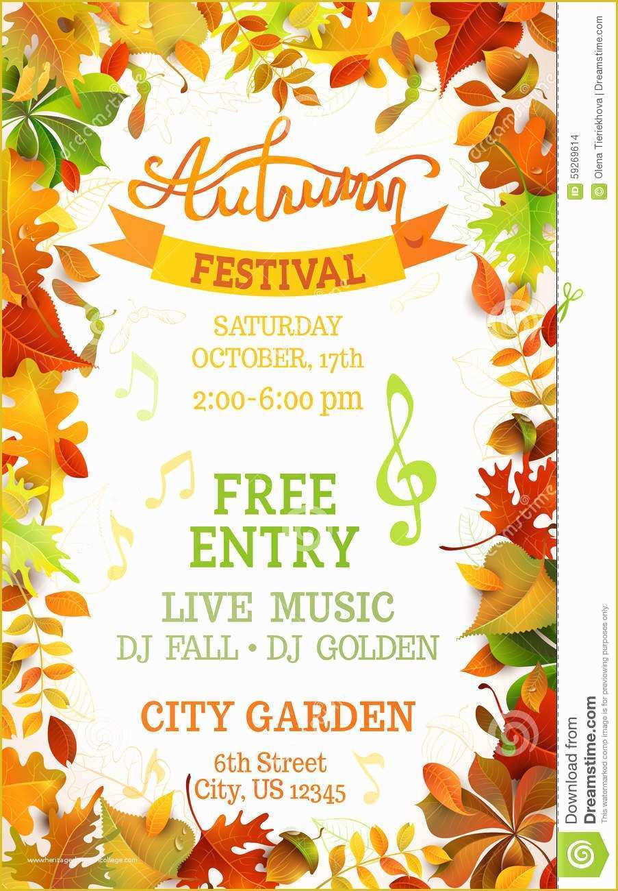 Free Printable Fall Flyer Templates Of Fall Festival Template Stock Vector Image Of Letter