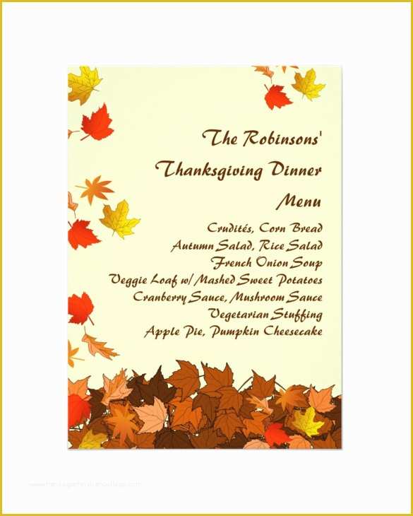 Free Printable Fall Flyer Templates Of Thanksgiving Menu Template 27 Free Psd Eps format