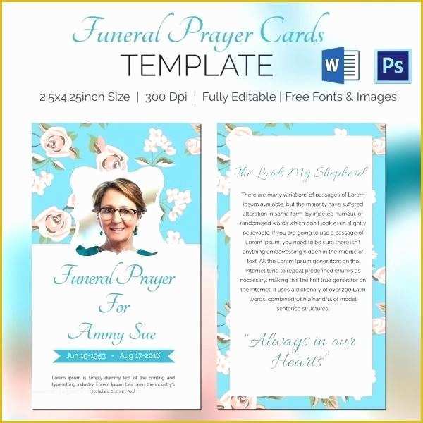 Free Printable Funeral Prayer Card Template Of Free Memorial Card Template Funeral Prayer Cards Examples