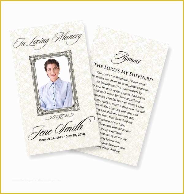 Free Printable Funeral Prayer Card Template Of Funeral Prayer Cards Examples
