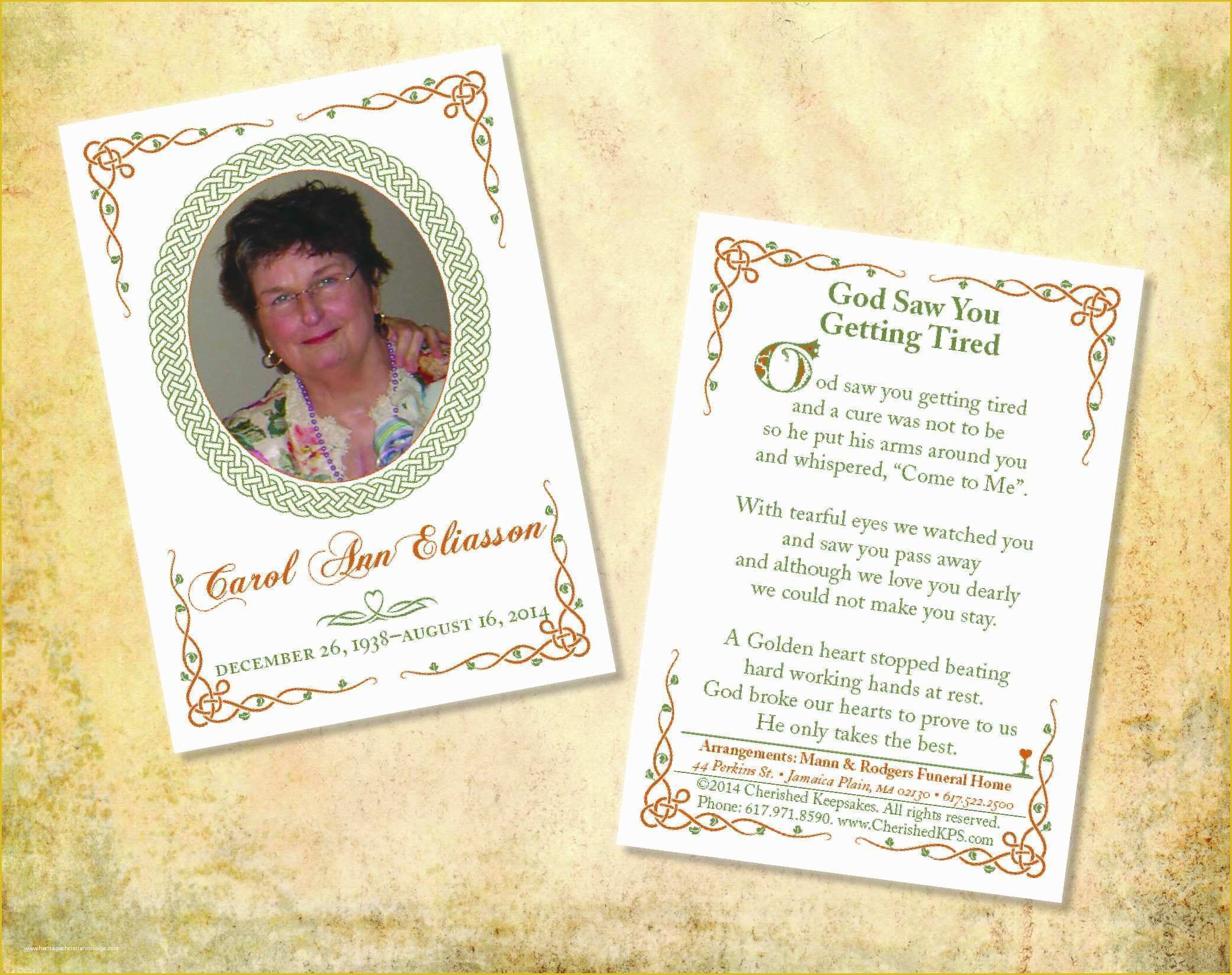 Free Printable Funeral Prayer Card Template Of Memorial Invitation Templates Free Template