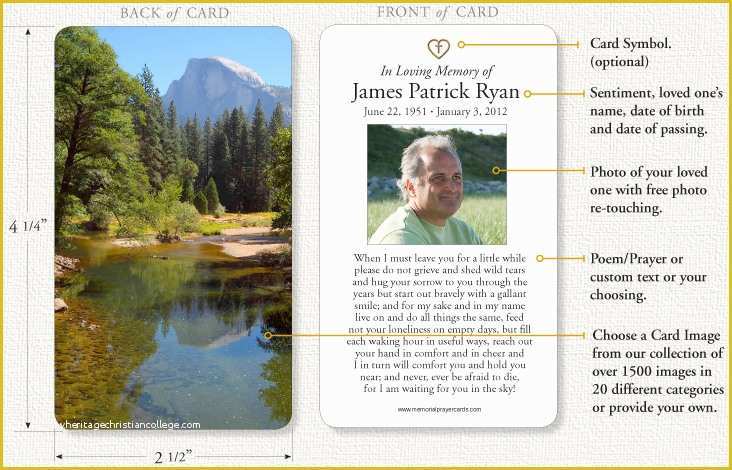 Free Printable Funeral Prayer Card Template Of Memorial Prayer Cards