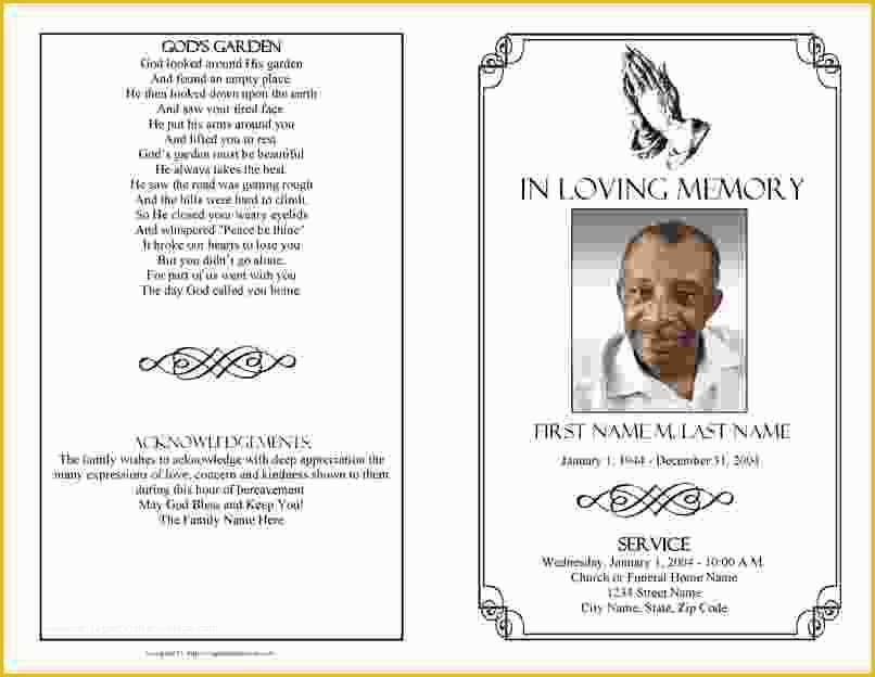 Free Printable Funeral Prayer Card Template Of Memorial Service Program Template Microsoft Word