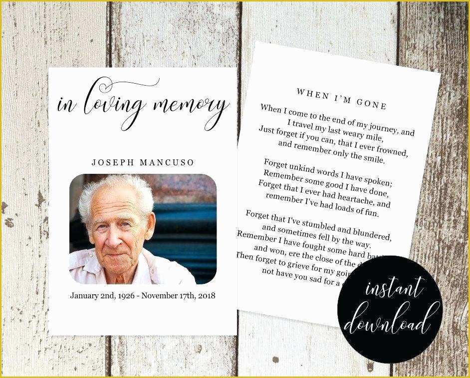Free Printable Funeral Prayer Card Template Of Template Memorial Template Free Funeral Flyer Templates