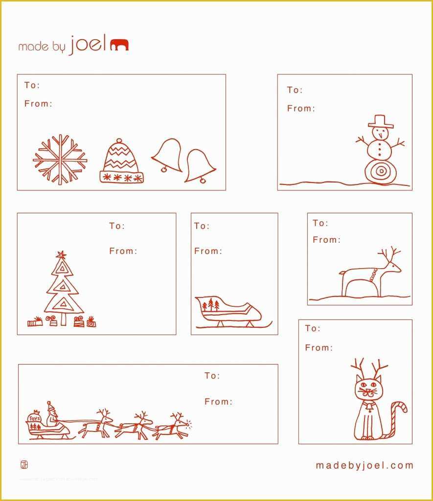 Free Printable Gift Tag Templates for Word Of Made by Joel Holiday Gift Tag Templates
