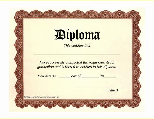 Free Printable High School Diploma Templates Of 10 Best Of Blank Graduation Certificate Blank