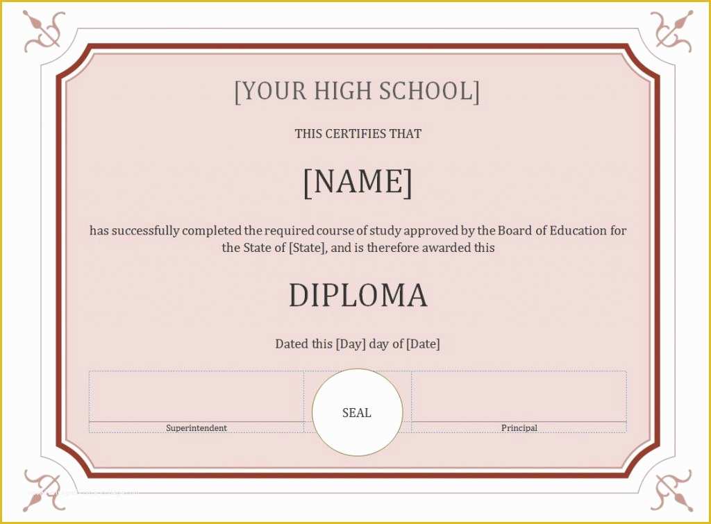 Free Printable High School Diploma Templates Of 60 Free High School Diploma Template Printable