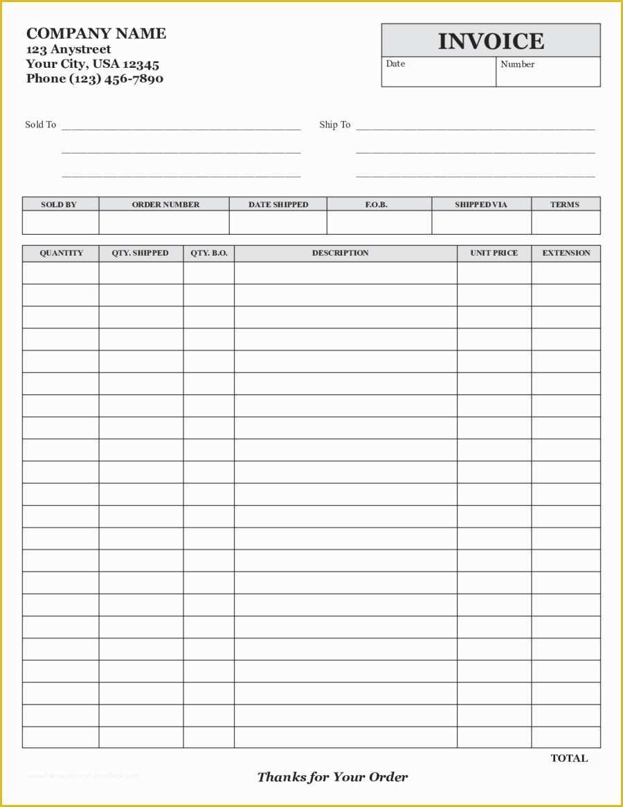 Free Printable Invoice Templates Excel Of Free Invoice Templates